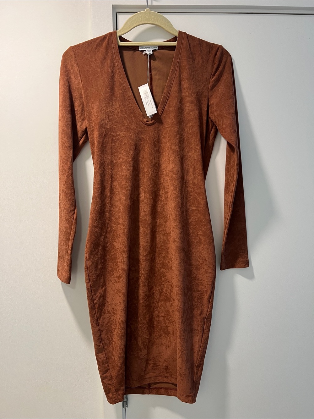 James Perse NWT V-Neck Bodycon Dress - brown